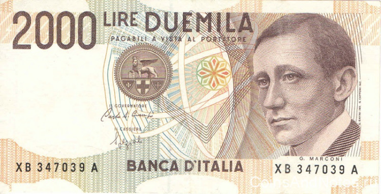2000 лир 1990 года. Италия. р115