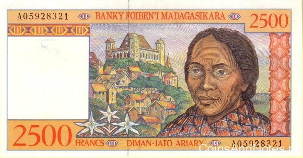2500 франков 1998 года. Мадагаскар. р81