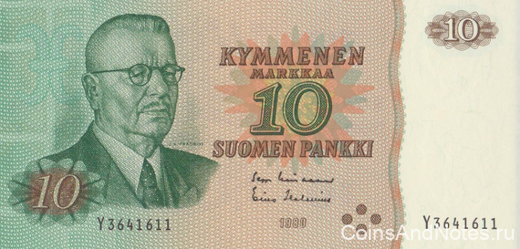 10 марок 1980 года. Финляндия. р111а(52)