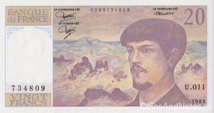 20 франков 1983 года. Франция. р151а(83)