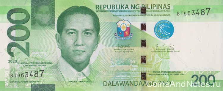 200 песо 2020 года. Филиппины. рW226