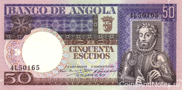 50 эскудо 1973 года. Ангола. р105