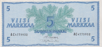 5 марок 1963 года. Финляндия. р99а(15)