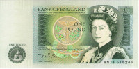 Банкнота 1 фунт 1978-84 годов. Великобритания. р377b