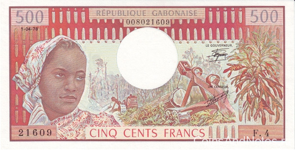 500 франков 1978 года. Габон. р2b