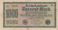 Банкнота 1000 марок 15.09.1922 года. Германия. р76е(1)