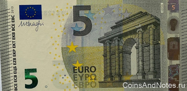 5 евро 2013 года. Франция. р20u