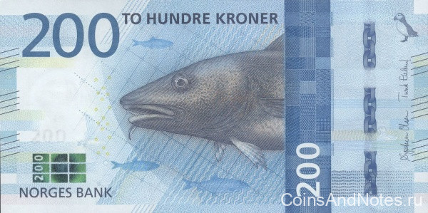 200 крон 2016 года. Норвегия. р 55