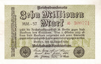 10 миллионов марок 22.08.1923 года. Германия. р106а