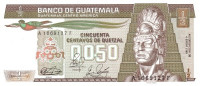 Банкнота 1/2 кетсаля 04.01.1989 года. Гватемала. р65