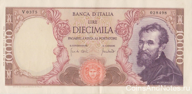 10000 лир 1970 года. Италия. р97е 10000 лир 1970 года. Италия. р97е