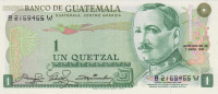Банкнота 1 кетсаль 1981 года. Гватемала. р59с
