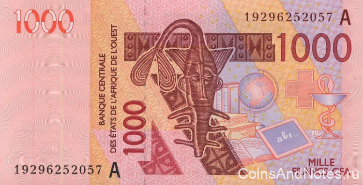 1000 франков 2019 года. Кот-д`Ивуар. р115А(19)