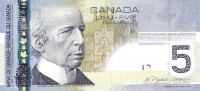 Банкнота 5 долларов 2006 года. Канада. р101Аа