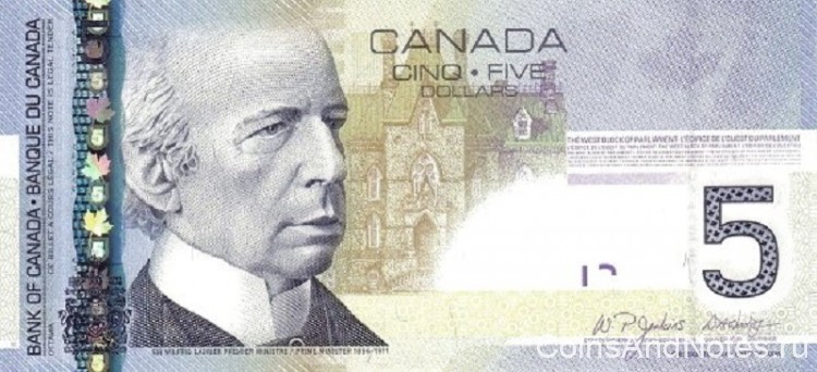 5 долларов 2006 года. Канада. р101Аа
