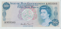 Банкнота 50 пенсов 1974 года. Остров Мэн. р28b
