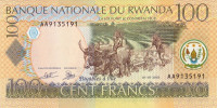 100 франков 01.05.2003 года. Руанда. р29а