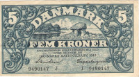 5 крон 1943 года. Дания. р30j(+)
