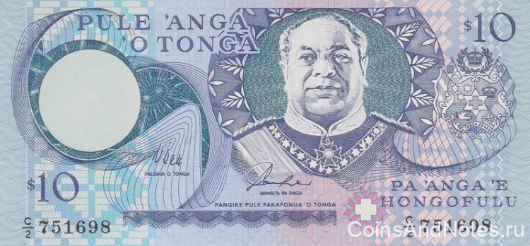 10 паанга 1995 года. Тонга. р34а