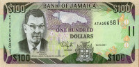 100 долларов 2011 года. Ямайка. р84f