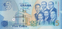 Банкнота 5 седи 01.07.2007 года. Гана. р38а