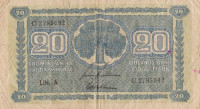 Банкнота 20 марок 1945 года. Финляндия. р78а(5)