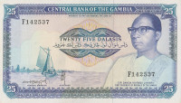 Банкнота 25 даласи 1987-1990 годов. Гамбия. р11с