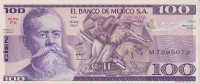 Банкнота 100 песо 27.01.1981 года. Мексика. р74а(рх)