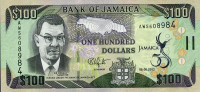 100 долларов 2012 года. Ямайка. р90