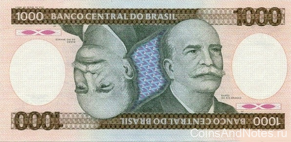 1000 крузейро 1981-1986 годов. Бразилия. р201c