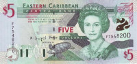 5 долларов 2000 года. Карибские острова. р37d