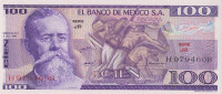 Банкнота 100 песо 05.07.1978 года. Мексика. р66b(jr)