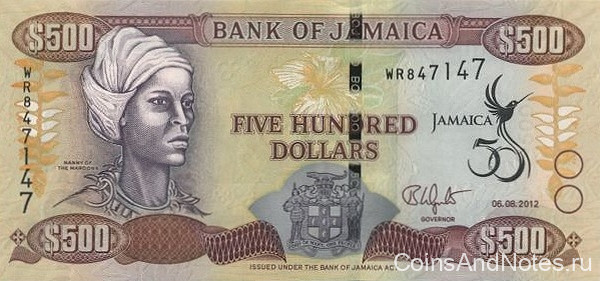 500 долларов 2012 года. Ямайка. р91