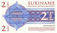 Банкнота 2 1/2 доллара 01.01.2004 года. Суринам. р156