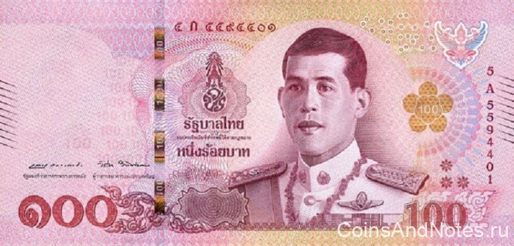 100 бат 2018 года. Тайланд. р137(а)