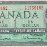 1 доллар 1954 года. Канада. р75b