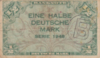 1/2 марки 1948 года. ФРГ. р1b