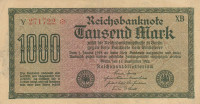 Банкнота 1000 марок 15.09.1922 года. Германия. р76d