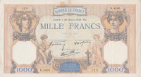 1000 франков 20.10.1938 года. Франция. р90с(38)