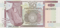 50 франков 2001 года. Бурунди. р36с