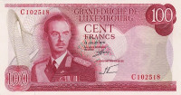 100 франков 15.07.1970 года. Люксембург. р56