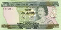 Банкнота 2 доллара 1977 года. Соломоновы острова. р5