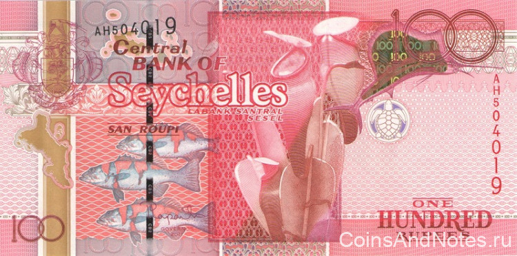 100 рупий 2011 года. Сейшельские острова. р44а