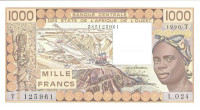1000 франков 1990 года. Того. р807Тj