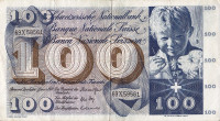100 франков 05.01.1970 года. Швейцария. р49l(2)