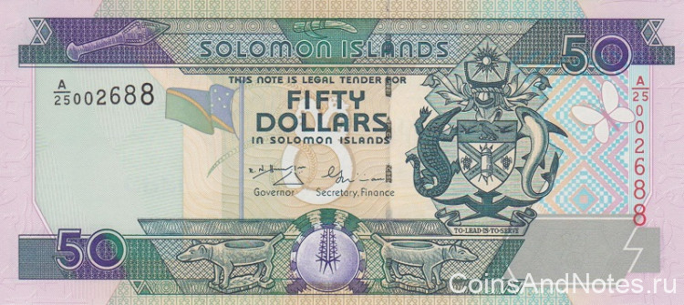 50 долларов 2001 года. Соломоновы острова. р24