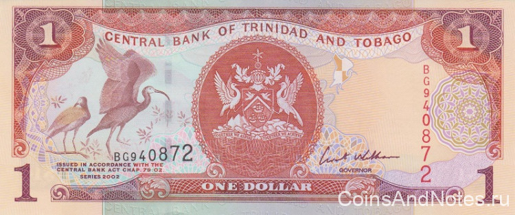 1 доллар 2002 года. Тринидад и Тобаго. р41