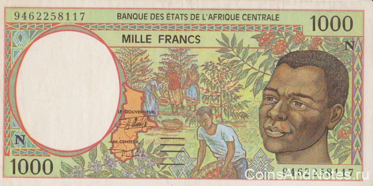 1000 франков 1994 года. Экваториальная Гвинея. р502Nb