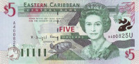 5 долларов 2000 года. Карибске острова. р37u