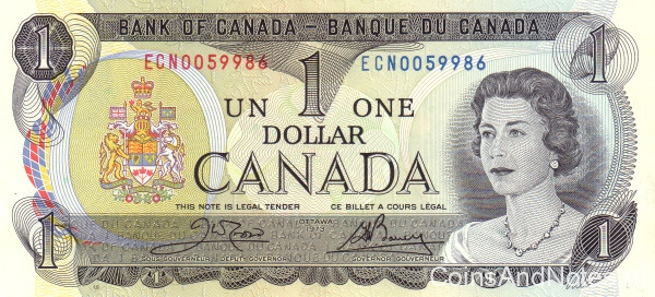 1 доллар 1973 года. Канада. р85с